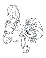 A coloring page of rocket power